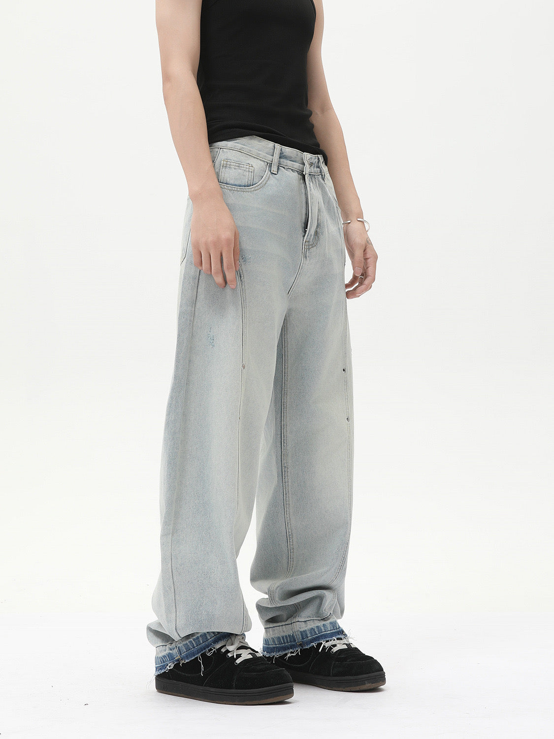 FURMO - Washed Grey Baggy Jeans