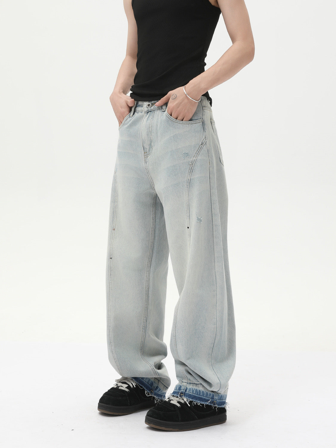 FURMO - Washed Grey Baggy Jeans