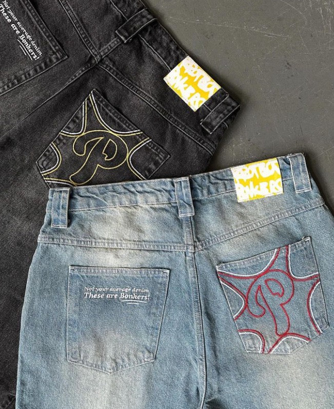 FURMO - Baggy “P-Logo” Denim Jeans