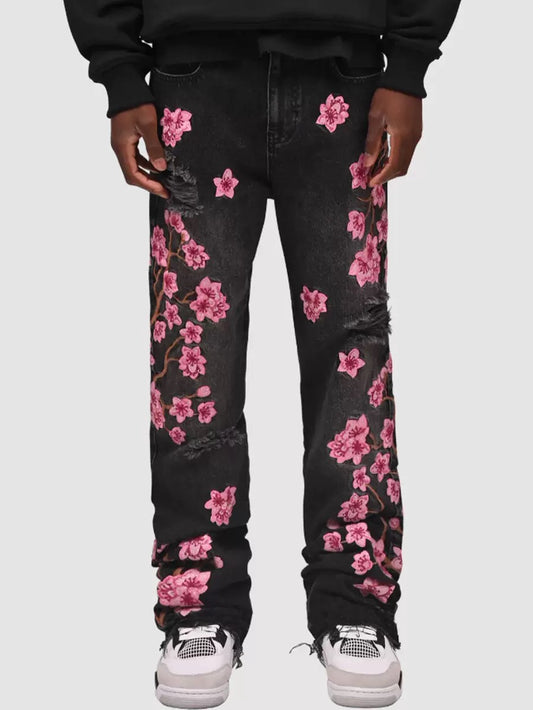 FURMO - Roses Black Jeans