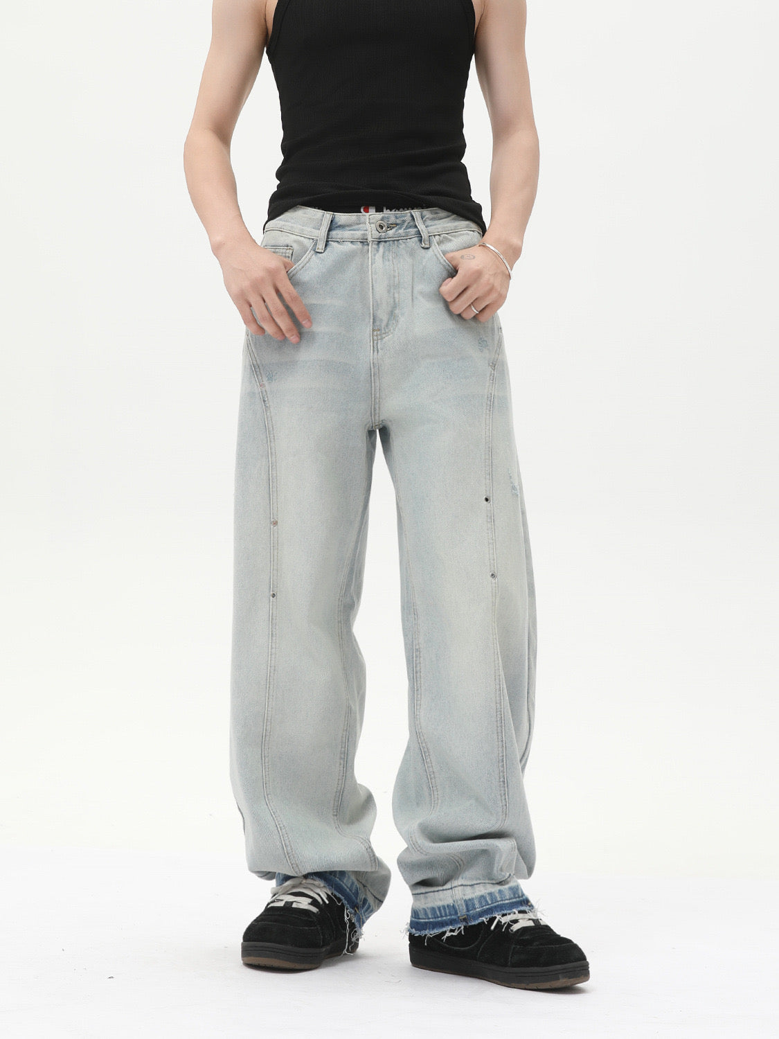 FURMO - Washed Grey Baggy Jeans