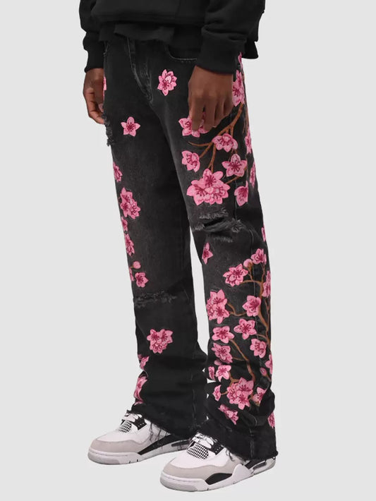 FURMO - Roses Black Jeans