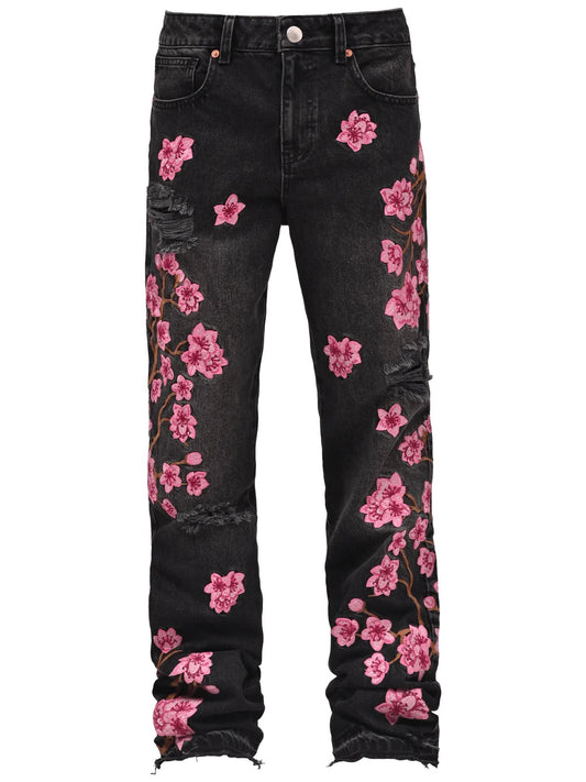 FURMO - Roses Black Jeans